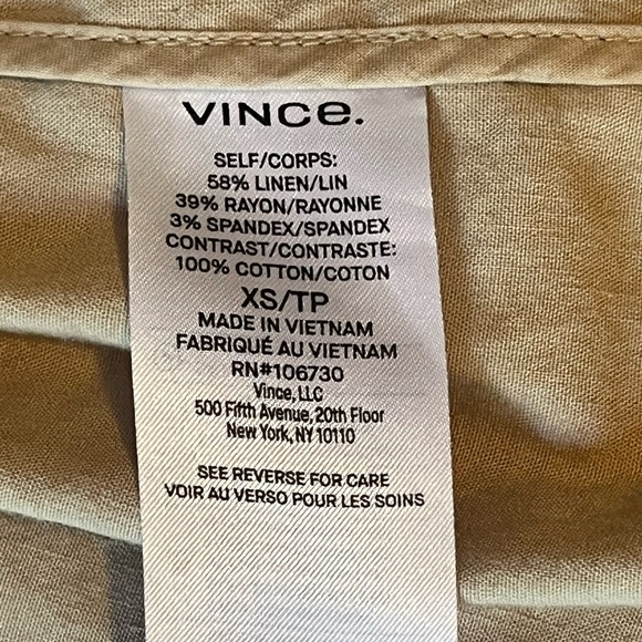 VINCE Drapey Linen-blend Jacket Vo78891254 Sz XS - Picture 5 of 5